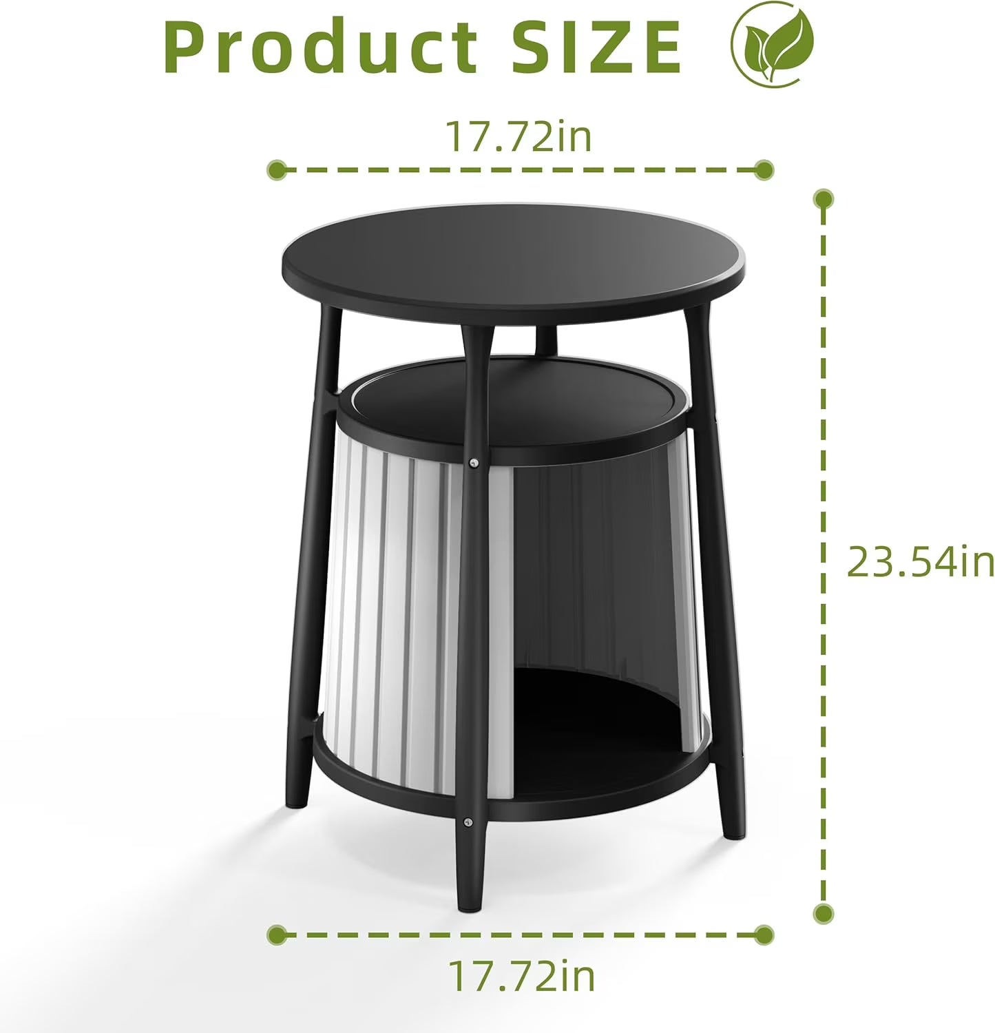 Joxxoaa 2-in-1 Cat House End Table, Weatherproof Resin Pet Bed Nightstand for Small Spaces, Easy Assembly, Black/Gray.