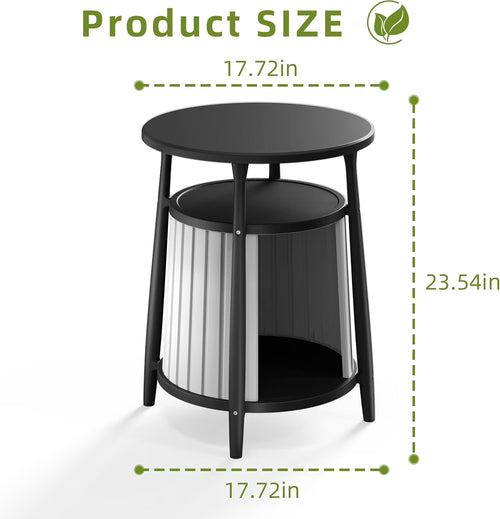 Joxxoaa 2-in-1 Cat House End Table, Weatherproof Resin Pet Bed Nightstand for Small Spaces, Easy Assembly, Black/Gray.