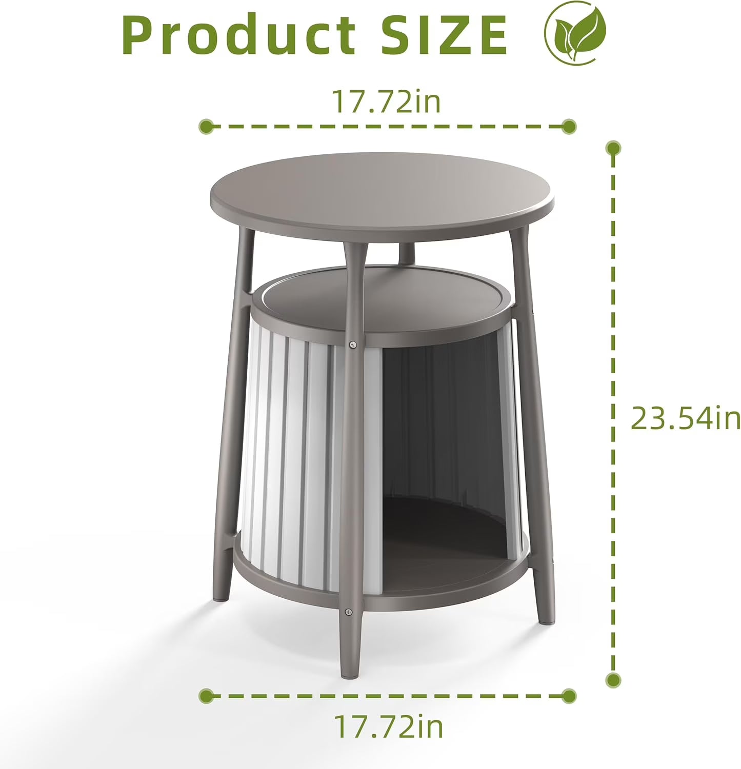 Joxxoaa Resin Cat House Side Table, Weatherproof Ventilated Pet Shelter for Cats Kittens Puppies, Easy to Assemble, Gray