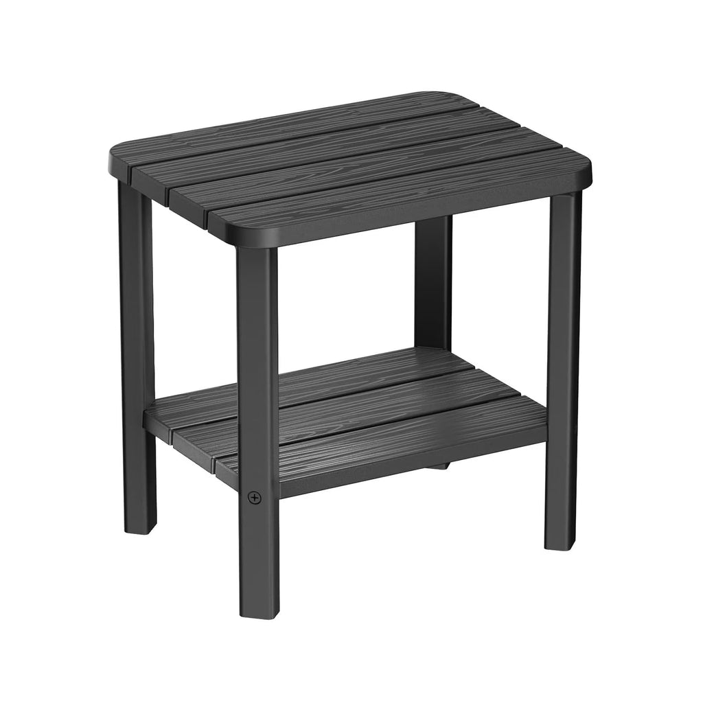 Joxxoaa Outdoor Small Resin Square Side/End Table, Patio Coffee Bistro Table,Indoor, Outdoor, Patio.（Black ）