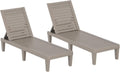 Joxxoaa Modern Outdoor Plastic Lounge Chair - Adjustable Backrest for Comfort & Durability (Grey, 2 Pack)