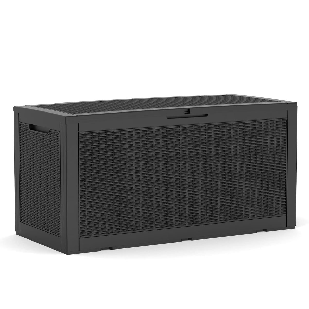 Joxxoaa 100 Gallon Waterproof Large Resin Deck Box Indoor Outdoor Lockable Storage Container for Patio Furniture Cushions Garden Tools (Black) /（Grey）