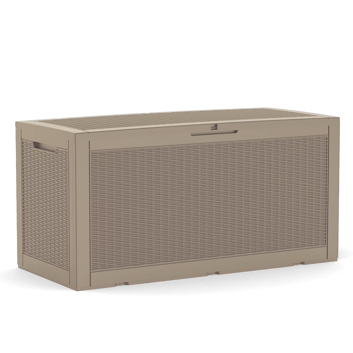 Joxxoaa 100 Gallon Waterproof Large Resin Deck Box Indoor Outdoor Lockable Storage Container for Patio Furniture Cushions Garden Tools (Black) /（Grey）