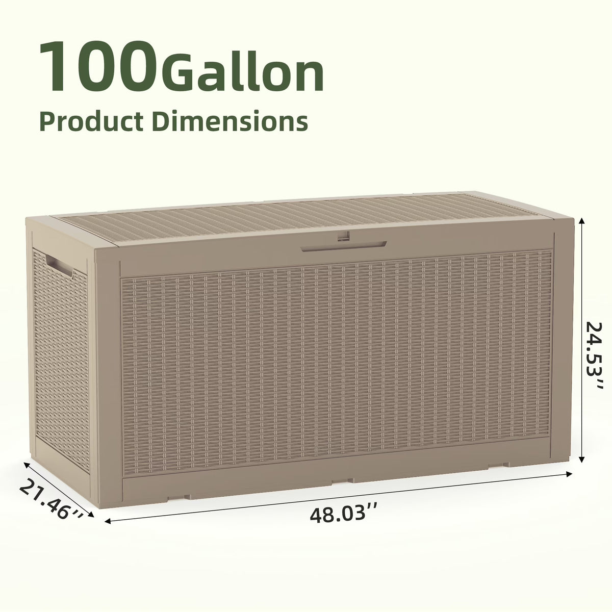 Joxxoaa 100 Gallon Waterproof Large Resin Deck Box Indoor Outdoor Lockable Storage Container for Patio Furniture Cushions Garden Tools (Black) /（Grey）