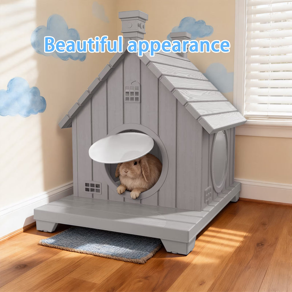 Joxxoaa Resin Outdoor Cat House – Waterproof and Ventilated Pet Shelter for Cats and Small Puppies; Easy to Assemble and Scratch-Resistant