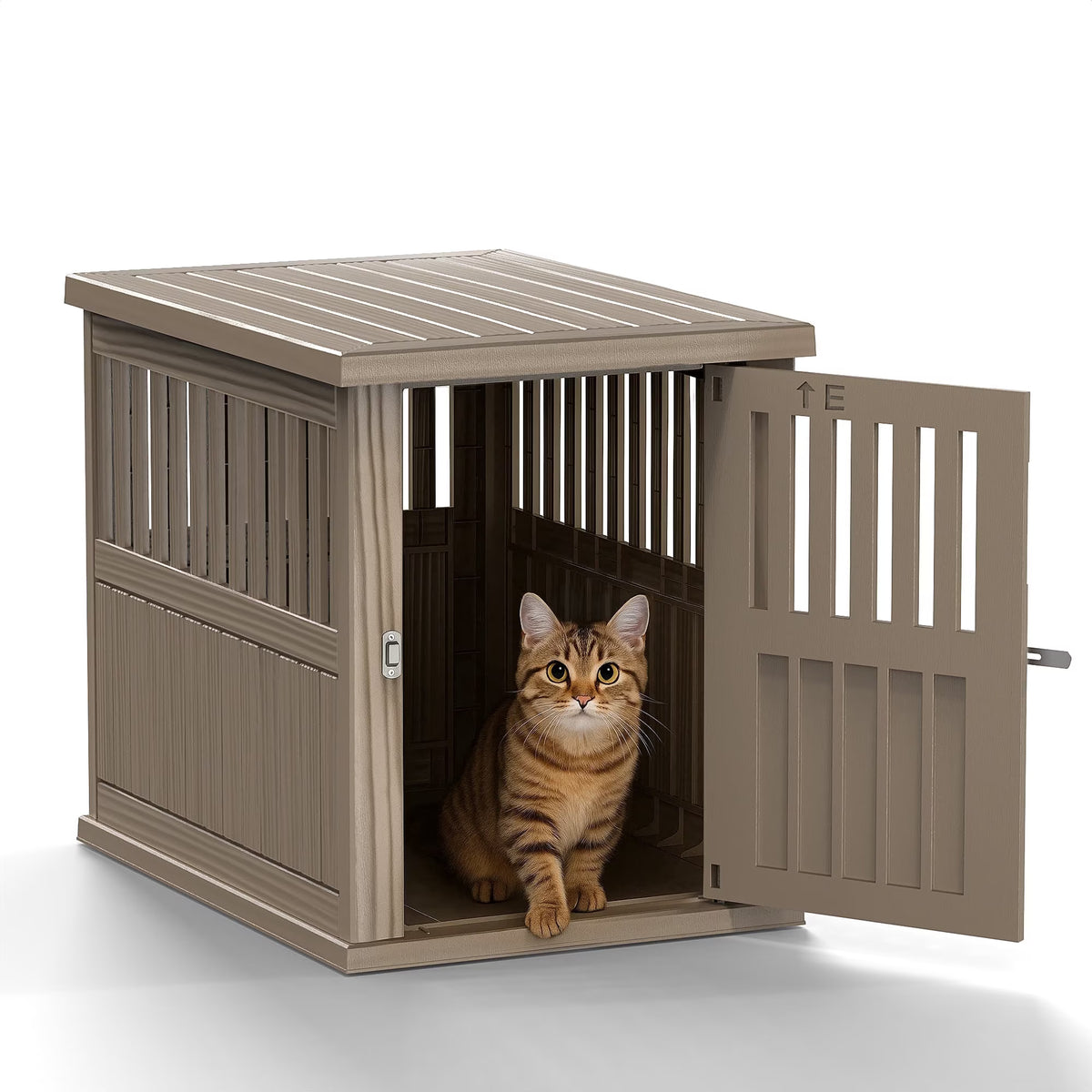 Joxxoaa Dog Crate & End Table, Indoor Furniture Style Pet Kennel for Small, Medium, Large & XL Dogs, Durable Composite,(Gray,Medium )