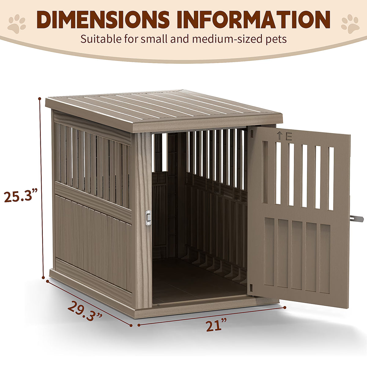 Joxxoaa Dog Crate & End Table, Indoor Furniture Style Pet Kennel for Small, Medium, Large & XL Dogs, Durable Composite,(Gray,Medium )