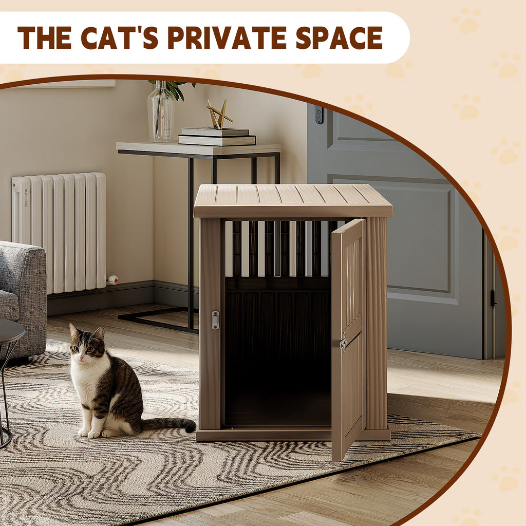 Joxxoaa Dog Crate & End Table, Indoor Furniture Style Pet Kennel for Small, Medium, Large & XL Dogs, Durable Composite,(Gray,Medium )