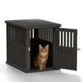 Joxxoaa Dog Crate & End Table, Indoor Furniture Style Pet Kennel for Small, Medium, Large & XL Dogs, Durable Composite,(Black, Medium)Independence Day