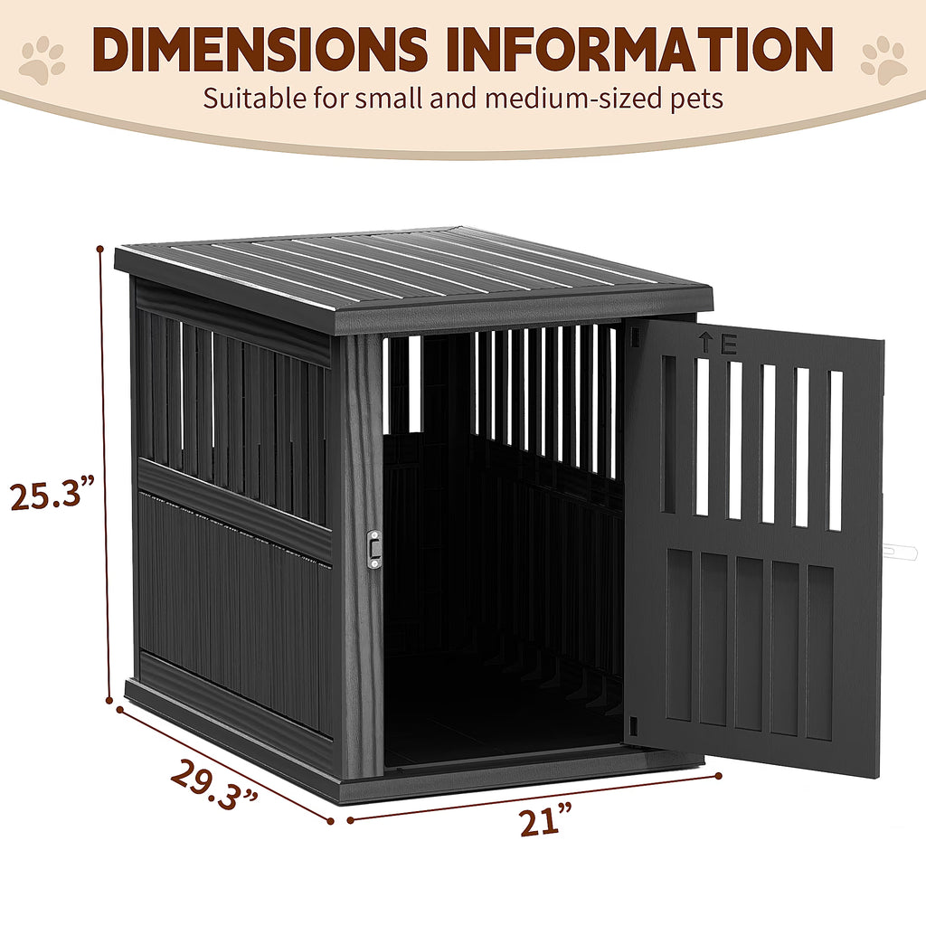 Joxxoaa Dog Crate & End Table, Indoor Furniture Style Pet Kennel for Small, Medium, Large & XL Dogs, Durable Composite,(Black, Medium)Independence Day