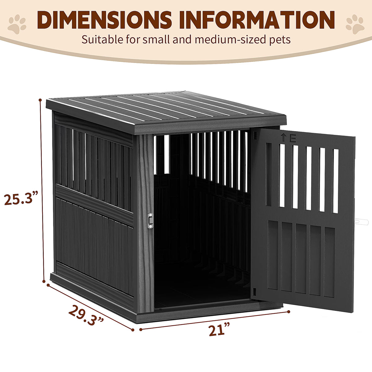 Joxxoaa Dog Crate & End Table, Indoor Furniture Style Pet Kennel for Small, Medium, Large & XL Dogs, Durable Composite,(Black, Medium)Independence Day