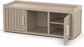 Joxxoaa storage Benches 120 Gallon 2-Door Shoe Cabinet – Resin Shoe Bench with Storage for Shoes & Accessories (Grey, Two-Door)