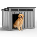 Joxxoaa Large Dog House Outdoor for Indoor with Weatherproof & Removable Roof,Fits Small to Large (Gray)