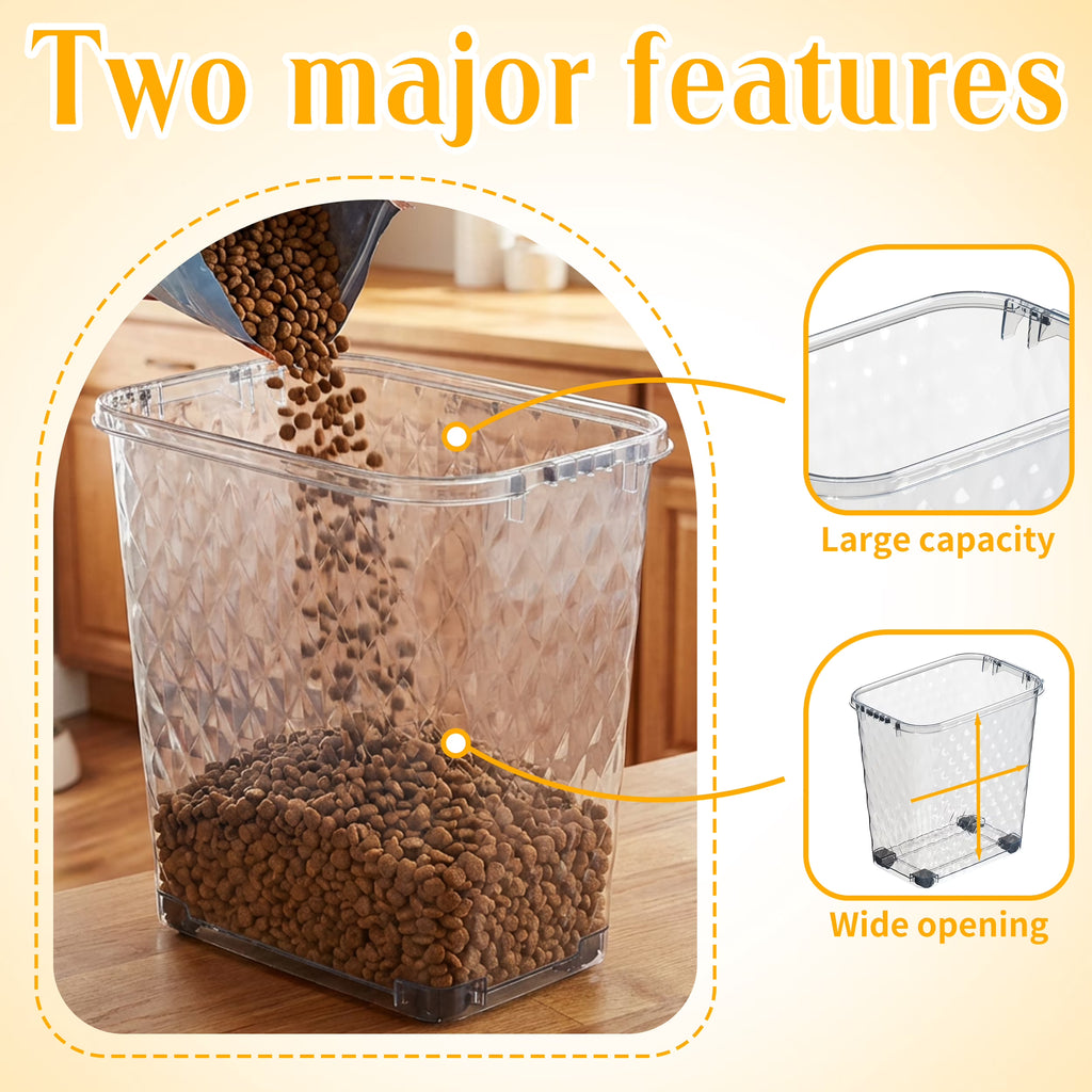 Joxxoaa Food Dispenser 31L, Food Storage Container Sealed Moisture Proof with Cup and Bowl for Kitchen Pantry Household, BPA-Free, 1 Pack Clear.