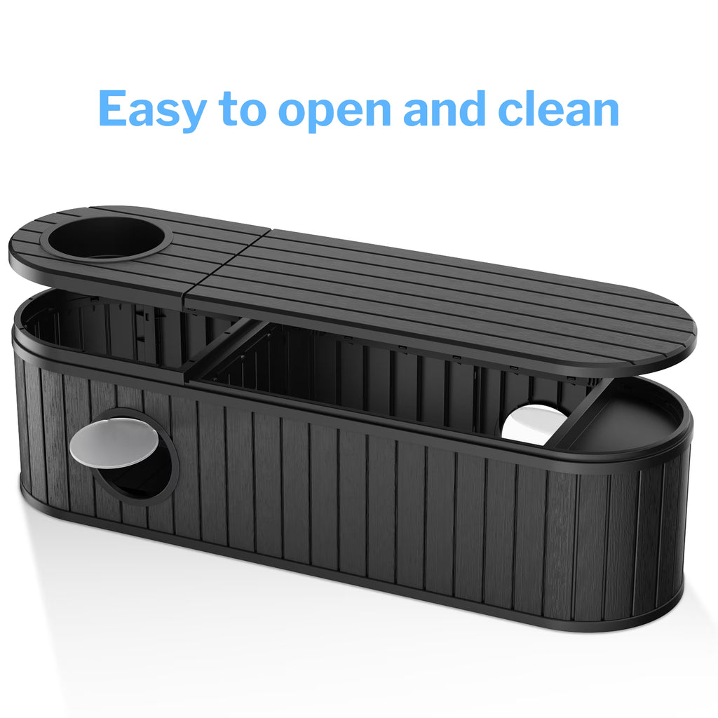 Joxxoaa Space-Saving Hidden Cat Litter Box, Weatherproof Resin Cat House with Ventilation for Indoor/Outdoor Use, Easy Assembly.