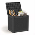Joxxoaa 30 Gallon Resin Deck Box, Lockable Patio Outdoor Storage Box for Furniture, Garden Tools and Tools Storage, Waterproof Outside Storage Boxes - Black