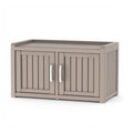 Joxxoaa storage Benches Double-Door Shoe Cabinet – Resin Storage Bench with Shoe Rack for Entryway (Grey, Dual-Sided)