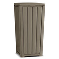 Joxxoaa Outdoor Resin Trash Hideaway, Large Capacity Waste Container with Lid for Patio Backyard Garden, Brown.