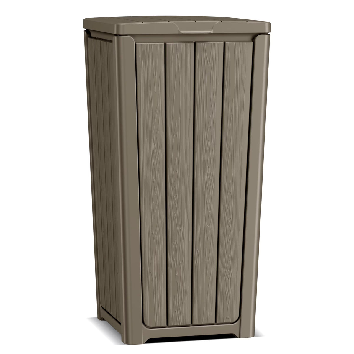 Joxxoaa Outdoor Resin Trash Hideaway, Large Capacity Waste Container with Lid for Patio Backyard Garden, Brown.