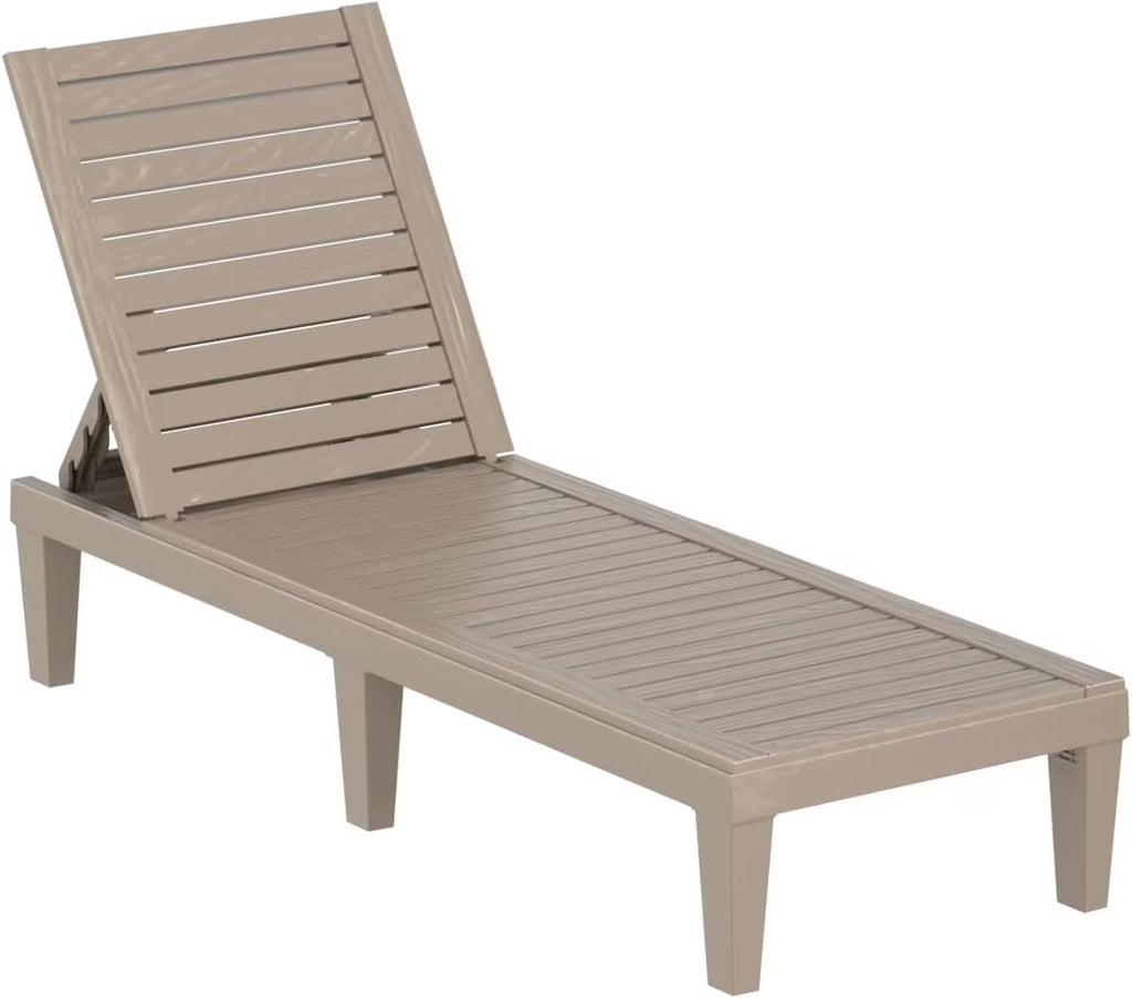 Joxxoaa Plastic Outdoor Chaise Lounge Chair, Adjustable Backrest Weather Resistant Patio Pool Recliner for Backyard Garden, Gray.