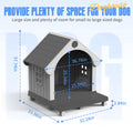 Joxxoaa Dog House Resin Dog Kennel with Cute Elegant Design & Extended Elevated Floor, Dog Houses for Large Dogs Outside Weatherproof for Indoor & Outdoor Use