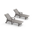 Joxxoaa Outdoor resin lounge chair, adjustable tilt patio chair, waterproof and easy to clean, with wheels and cup holder, suitable for poolside backyards. Gray/Black